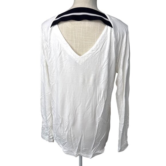 Cabi Womens Long Sleeve Top With V-Back & Contrast Stripe Detail M - Picture 4 of 9